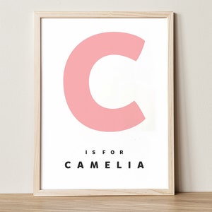 Custom Baby Name Print, Personalized Baby Initial Poster, Alphabet Letter Poster, Modern Custom Print, Printable Wall Art, Custom Baby Print