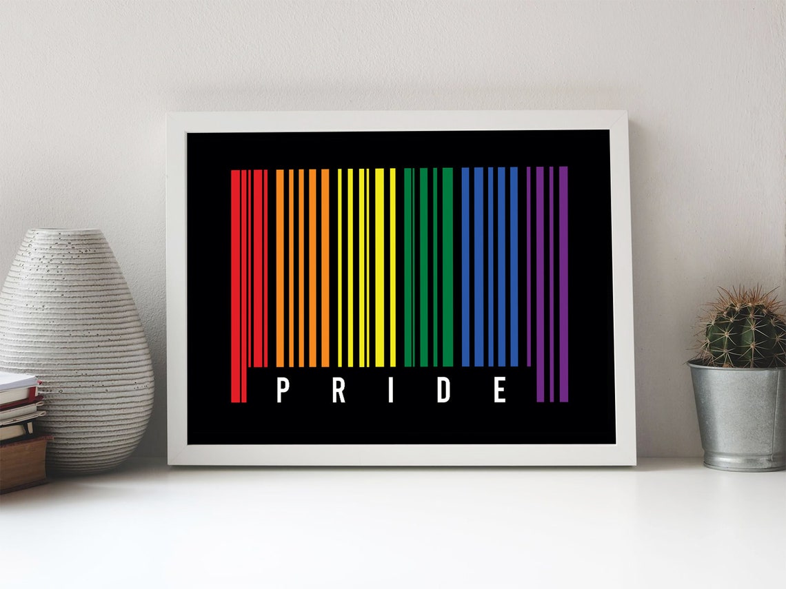 LGBTQ Pride Rainbow Barcode Pride Barcode Pride Print - Etsy UK
