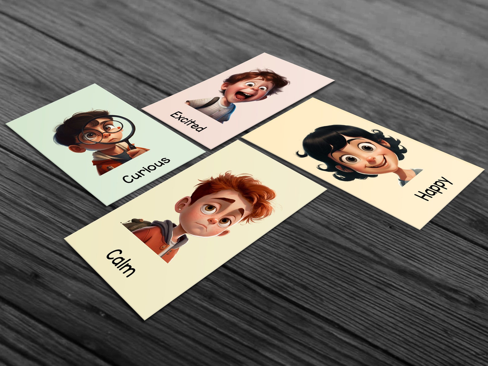 40 tarjetas didácticas de emociones con fotos, materiales Montessori en ...
