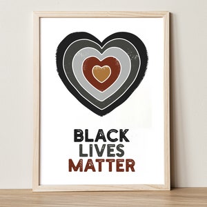 Black Lives Matter Print Art, Anti Racism Poster, Stop Racism Wall Art, Black Life Matter Poster, Wall Decor, Store Wall Decor, BLM Print