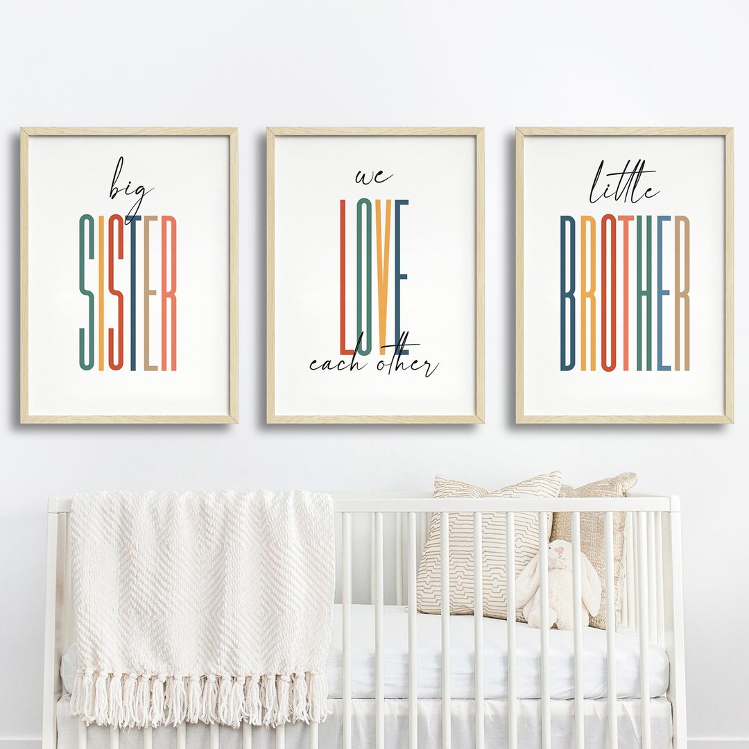 Big Sister Little Brother Wall Art, Brother and Sister Room Decor ...
