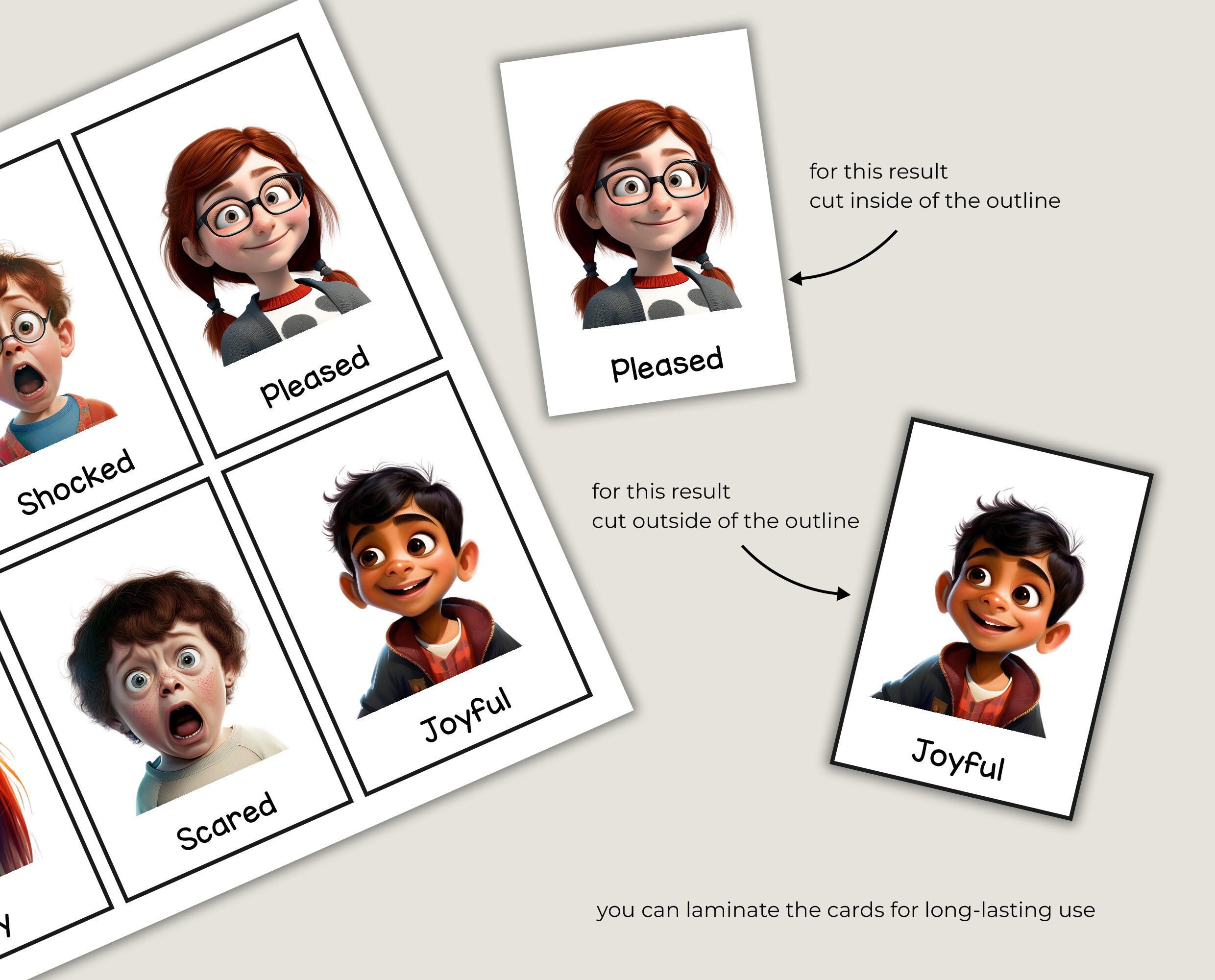 40 Photo Emotion Flashcards Printable Feelings Flashcards Etsy