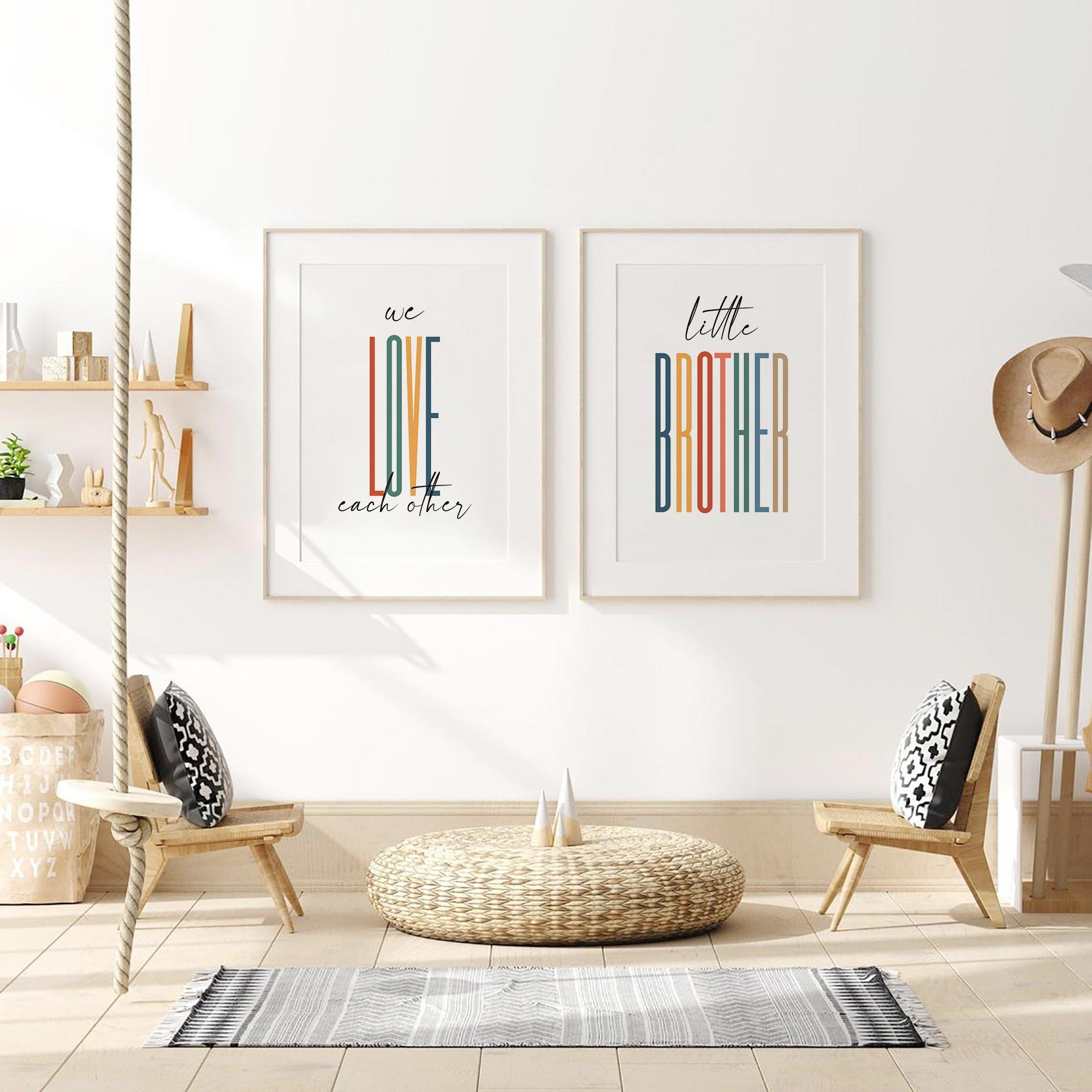 Big Sister Little Brother Wall Art Brother and Sister Room - Etsy