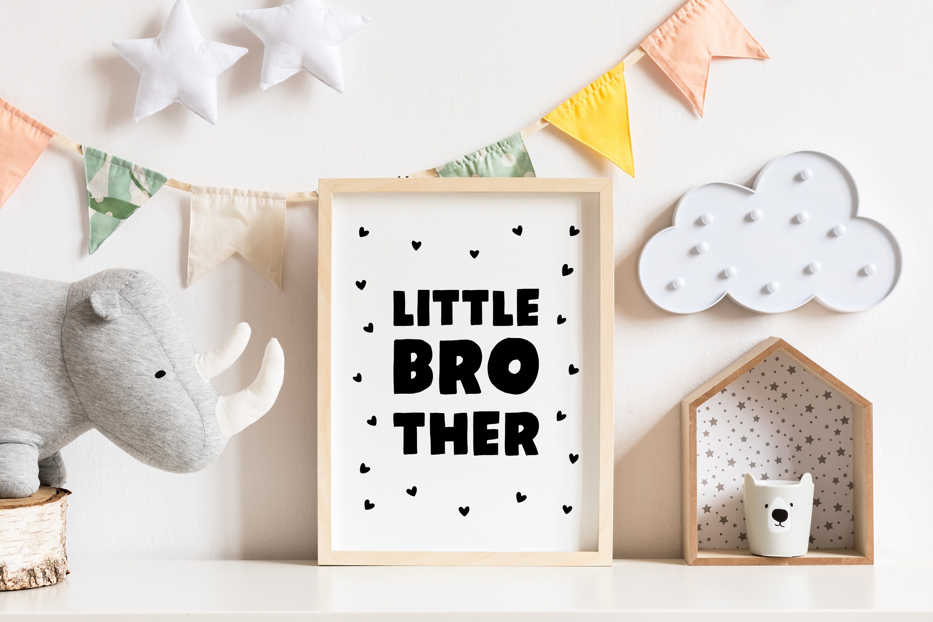 Big Sister Little Brother Wall Art Brother and Sister Room | Etsy India
