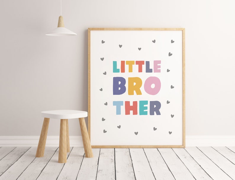 Big Sister Little Brother Wall Art Brother and Sister Room | Etsy