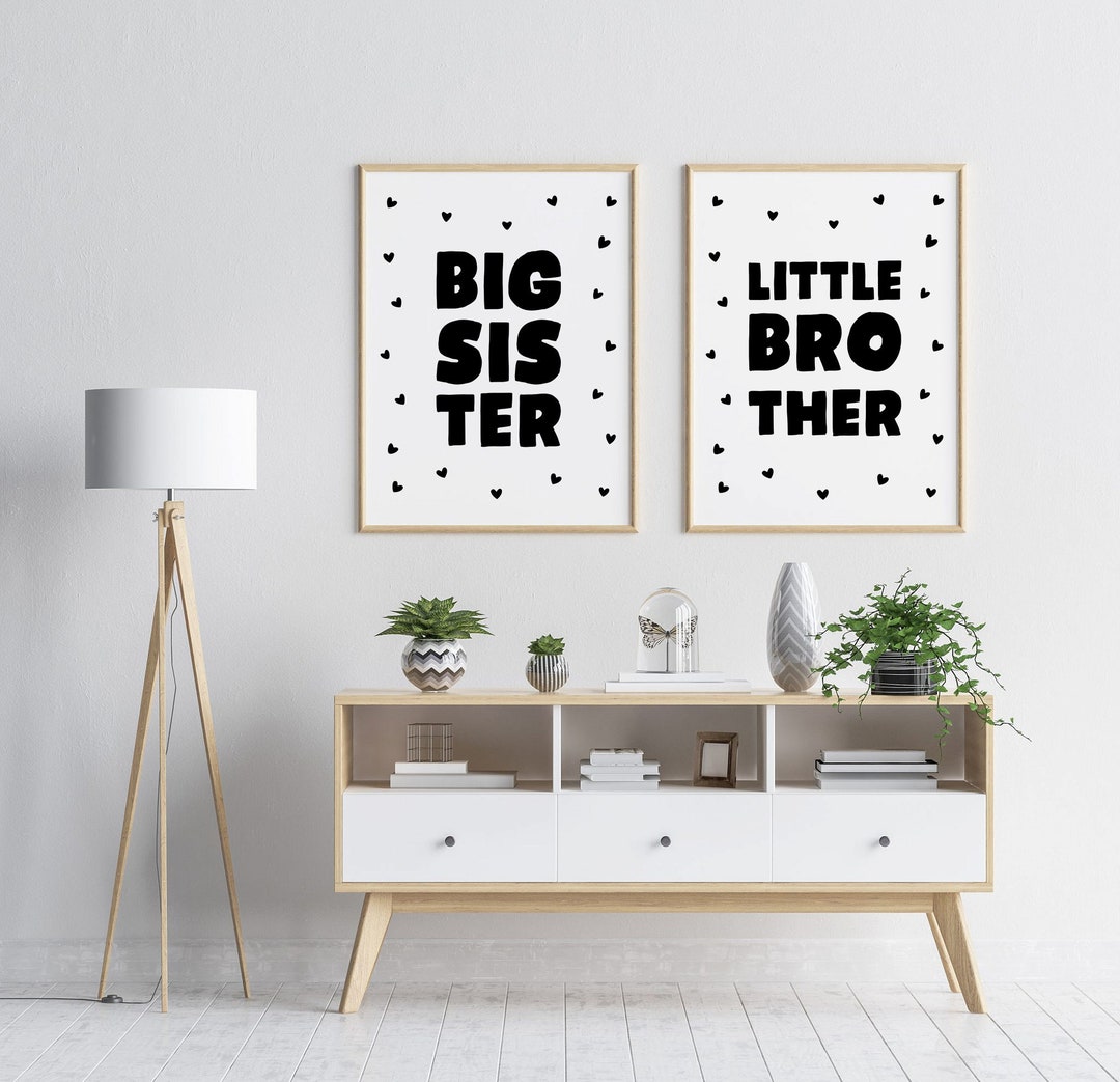 Buy Big Sister Little Brother Wall Art Brother and Sister Room Decor ...