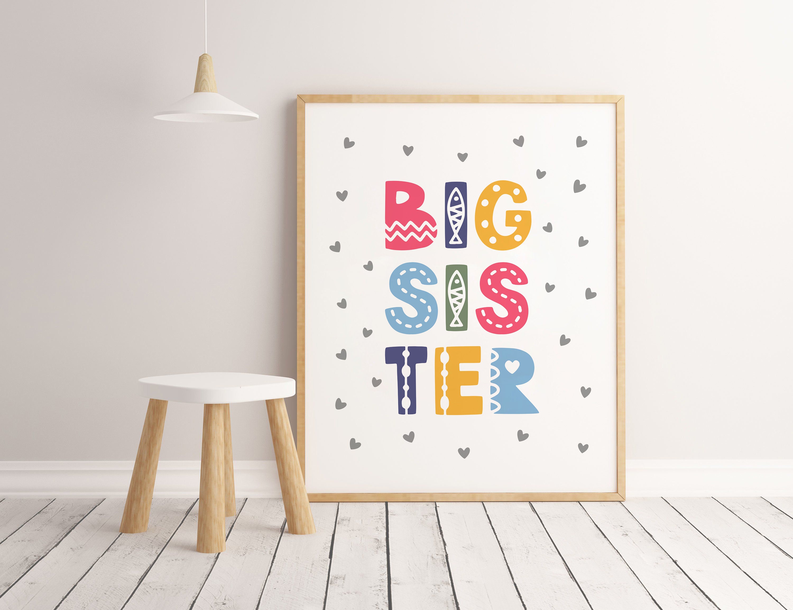 Big Sister Little Brother Wall Art Brother And Sister Room | Etsy