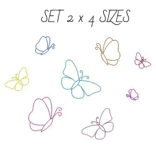 Set Mini Butterflies Embroidery Designs Mini Butterfly Machine Etsy