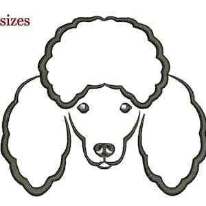 poodle dog embroidery design