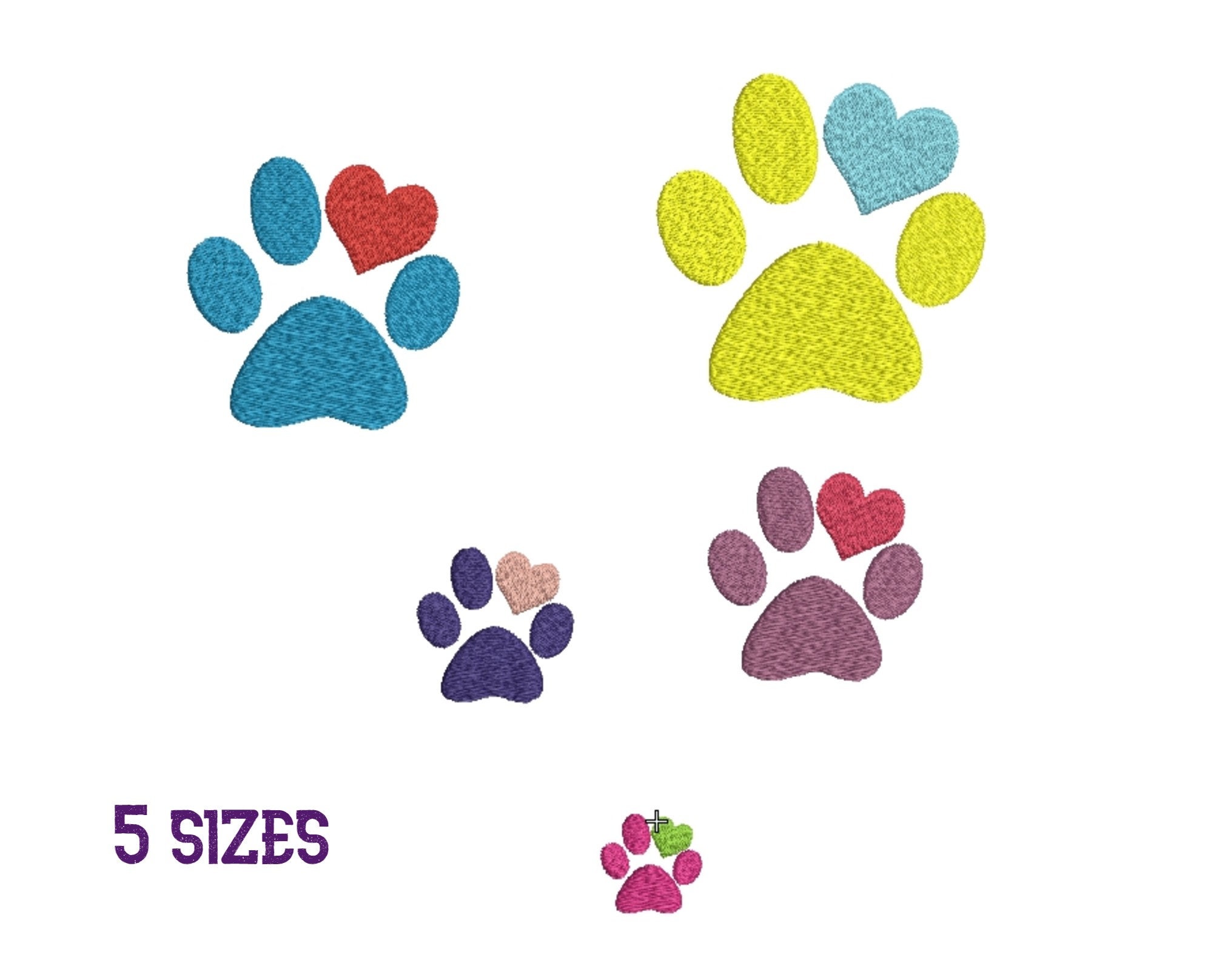 Pet Paw Embroidery Design Dog Paws Embroidery Designs Etsy