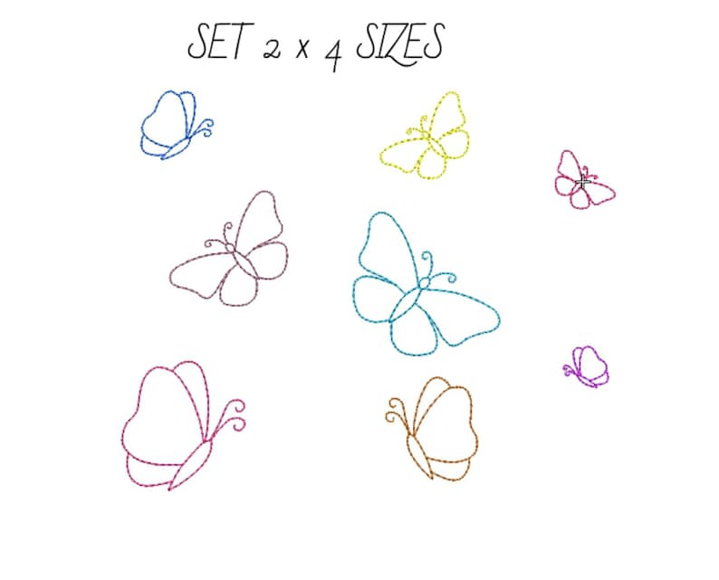 Set Mini Butterflies Embroidery Designs Mini Butterfly Machine Etsy