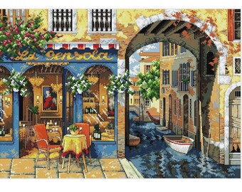 VENETIAN ARCHWAY COUNTED CROSS STITCH CHART 