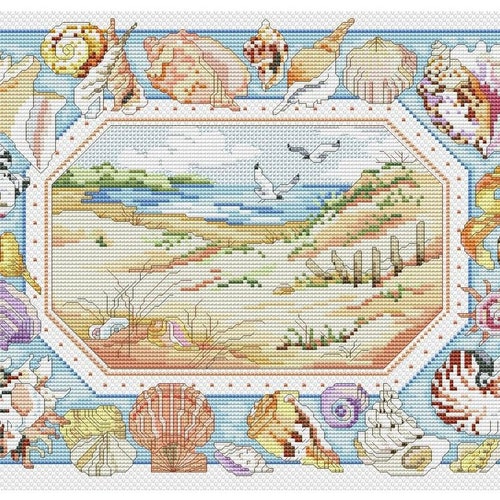 Sea Shells Cross Stitch Pattern Instant Download PDF Etsy
