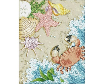 Sea Shells Cross Stitch Pattern | Sea Life Cross Stitch Pattern |  Instant Download PDF