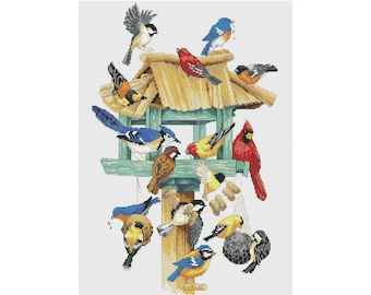 Winter Birds Cross Stitch Pattern | Forest Birds  Cross Stitch Patterns  | Instant Download PDF