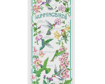 Hummingbird Cross Stitch Pattern | Panel Cross Stitch Pattern | PDF Instant Download