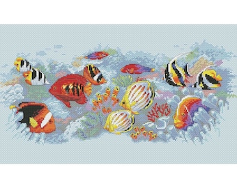 Sea Life Cross Stitch Pattern | Fish Cross Stitch Pattern | PDF Instant Download