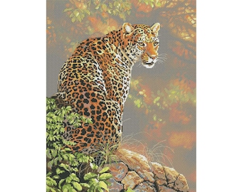 Leopard Cross Stitch Pattern | Wild Animals Cross Stitch Pattern | Instant Download PDF