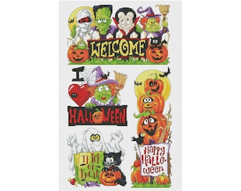 Halloween Kreuzstichmuster | Kreuzstichmuster | PDF Sofort-Download