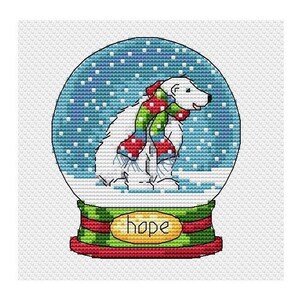 Snow Globe Cross Stitch Pattern | Christmas Cross Stitch | Instant Download PDF