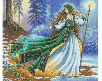 Forest Fairy Cross Stitch Pattern PDF | Fantasy Cross Stitch | Instant Download PDF