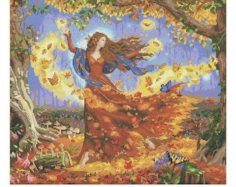 Magic Forest Cross Stitch Pattern | Fairytale Fairy Cross Stitch Pattern | PDF Instant Download