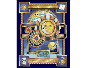 Schema per punto croce dei pianeti / Schema per punto croce della galassia / Download immediato in PDF