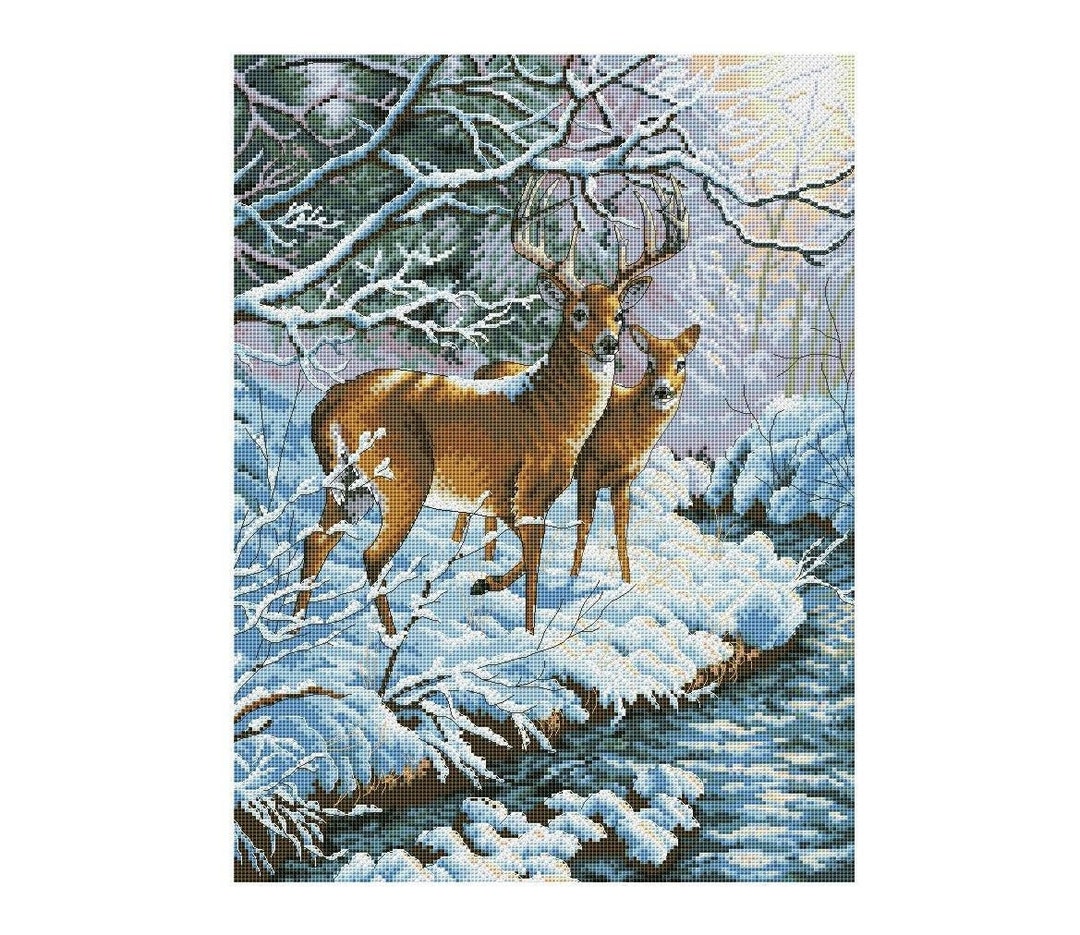 Deer Cross Stitch Pattern PDF | Winter Animals Cross Stitch | Instant ...
