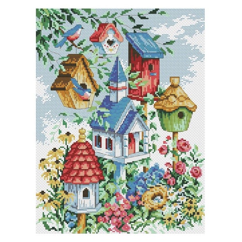 Bird Houses Cross Stitch Pattern PDF Bird House Pattern - Etsy