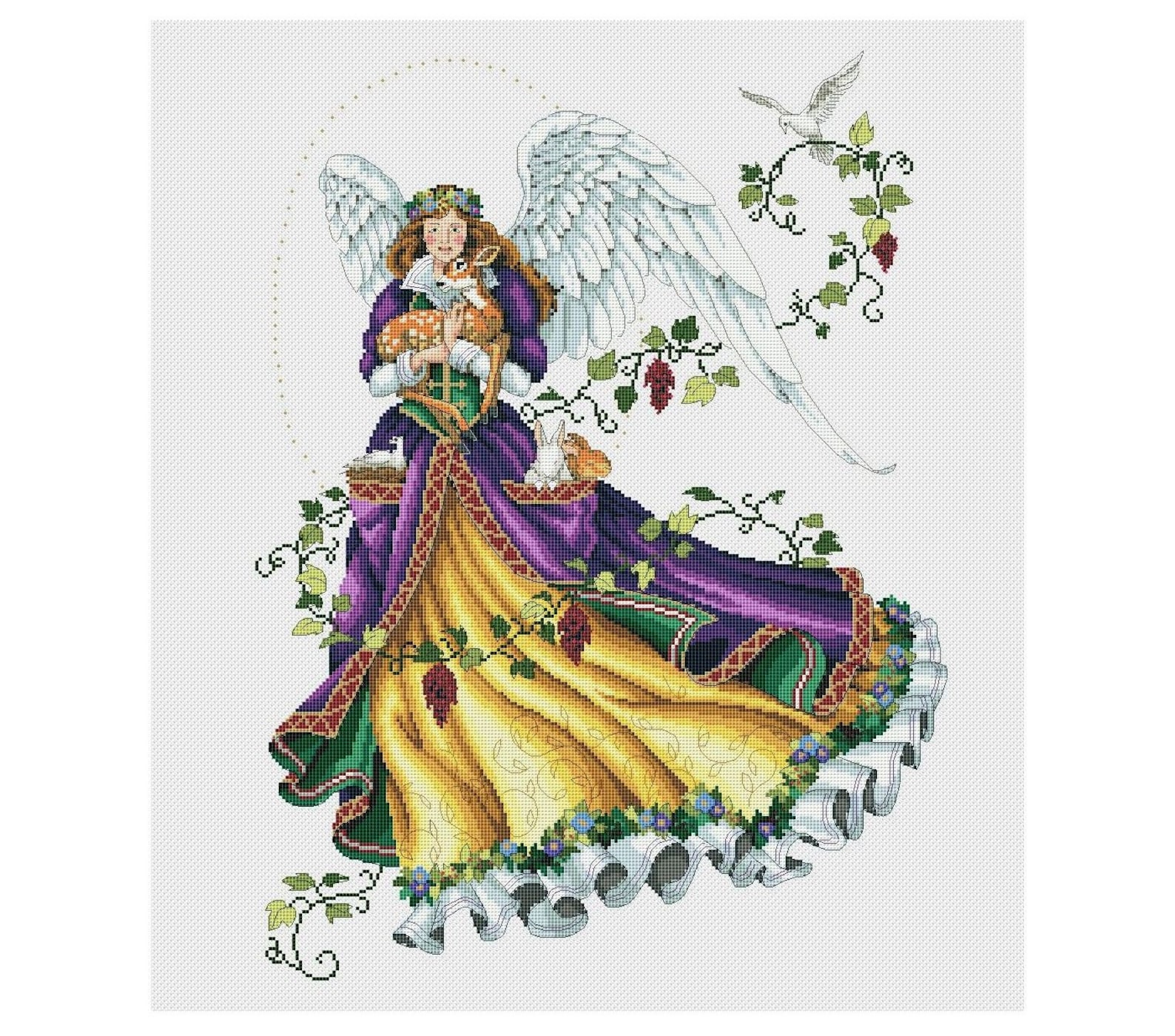 Angel Cross Stitch Pattern Woodland Angel Cross Stitch Etsy