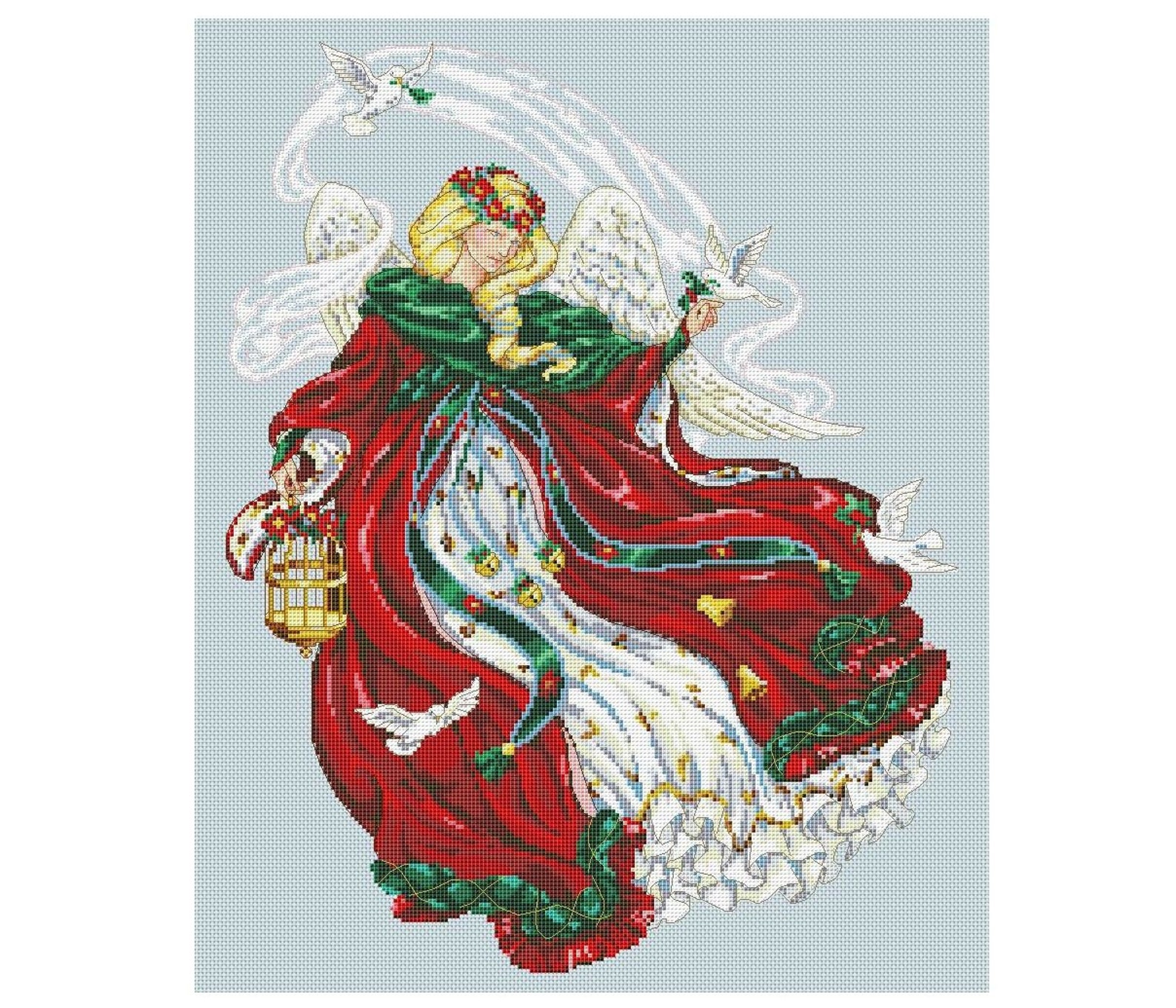 Christmas Angel Cross Stitch Pattern PDF Angel of Peace Etsy