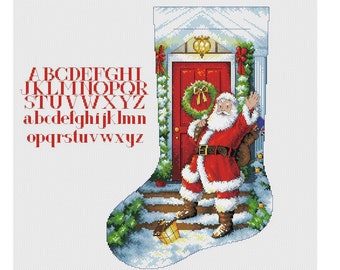 Kruissteekpatroon kerstsok | Kerstsok kruissteek | Pdf direct downloaden