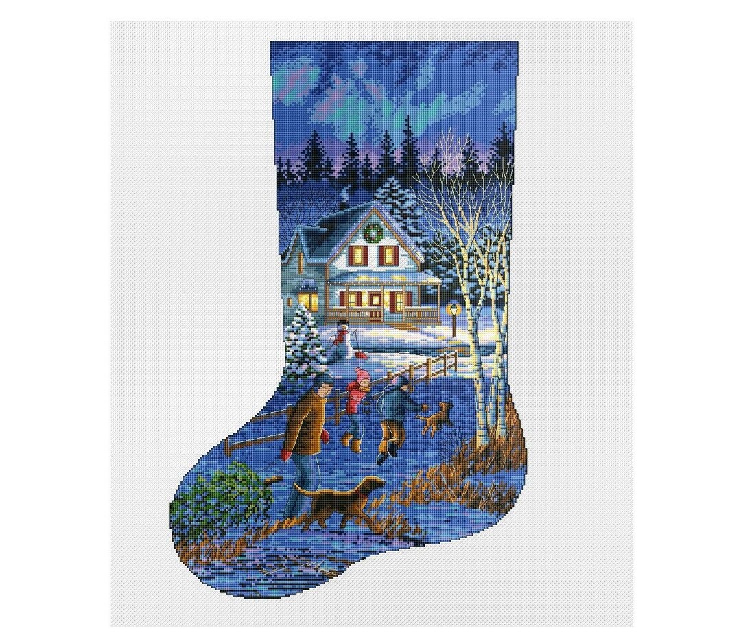 Christmas Stocking Cross Stitch Pattern | Victorian Stocking Cross ...