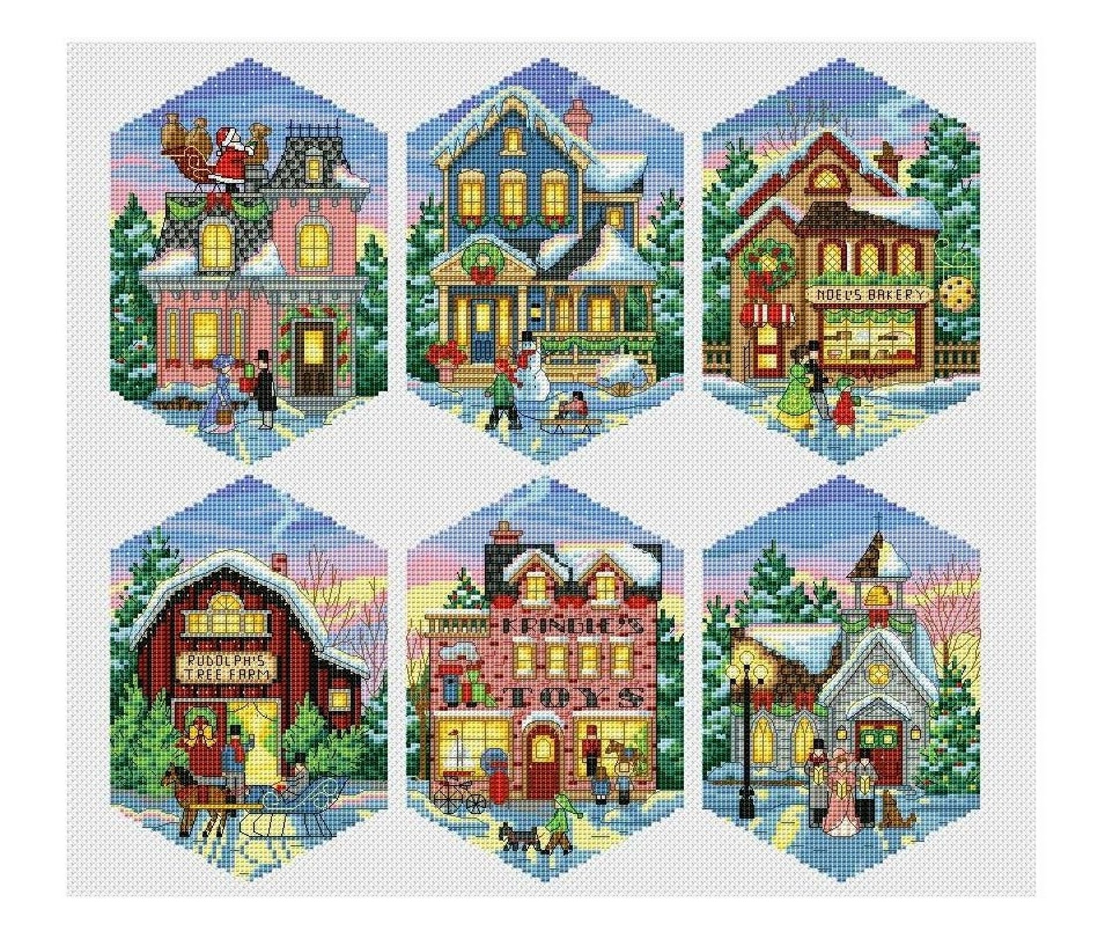 Christmas Ornament Cross Stitch Pattern Victorian Christmas Etsy Sweden