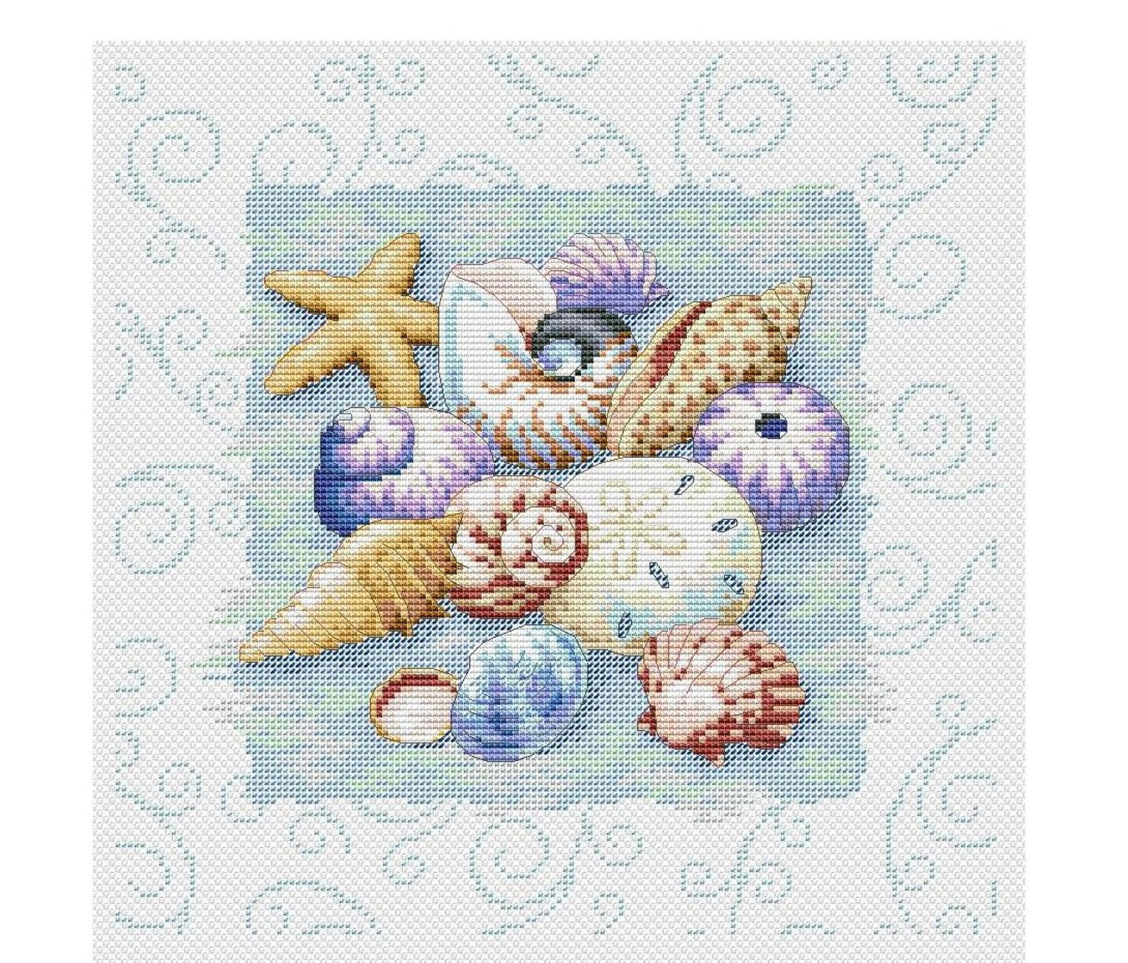 Sea Shells Cross Stitch Pattern Sea Life Cross Stitch - Etsy Australia