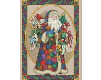 Weihnachtsmann Kreuzstichmuster | Weihnachten Kreuzstichmuster | Sofort Download PDF