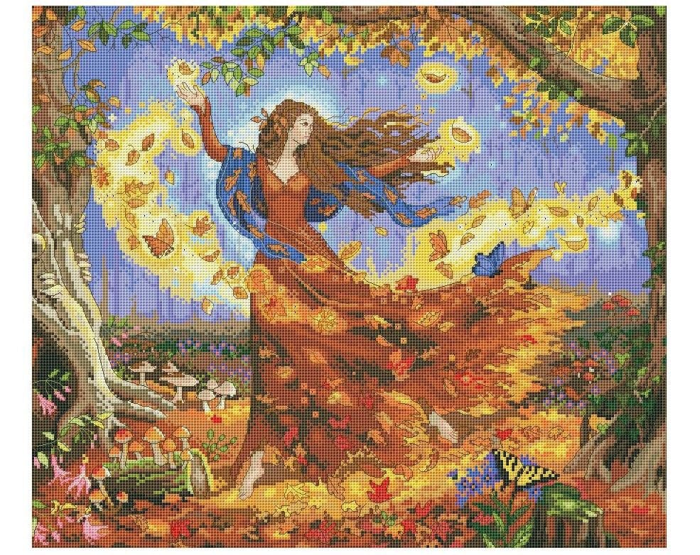 Magic Forest Cross Stitch Pattern Fairytale Fairy Cross Etsy Cross stitch works night forest fairy 101111239 free cross stitch pattern