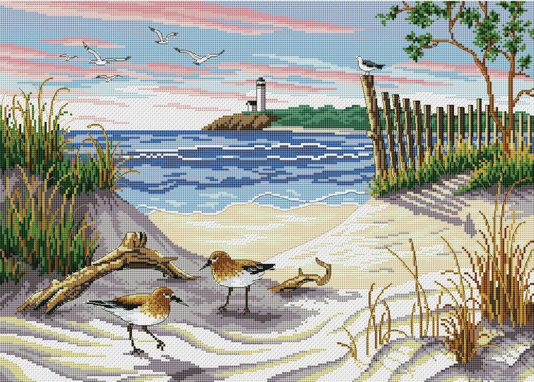 Sea Cross Stitch Pattern Beach Cross Stitch Pattern Etsy