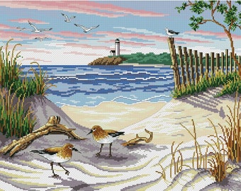 Sea Cross Stitch Pattern | Beach Cross Stitch Pattern | Landscape Cross Stitch Pattern | Instant Download PDF