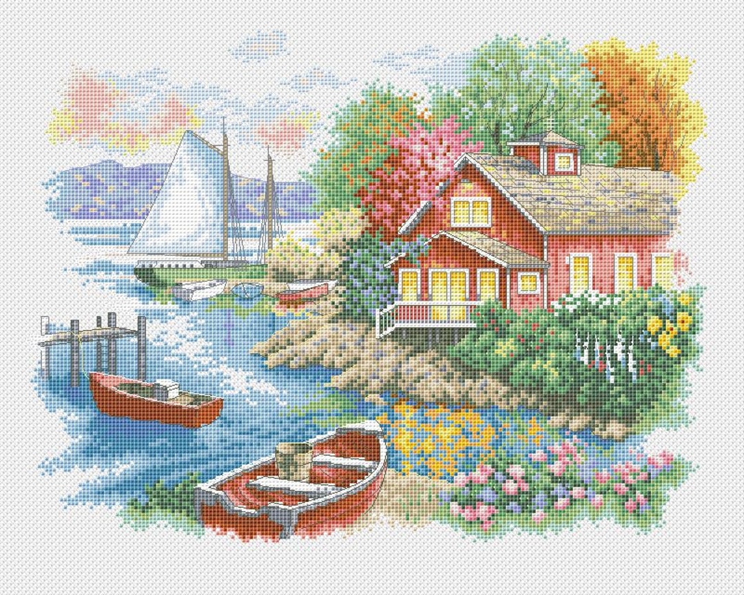 Autumn Cross Stitch Pattern PDF Landscape Cross Stitch Etsy