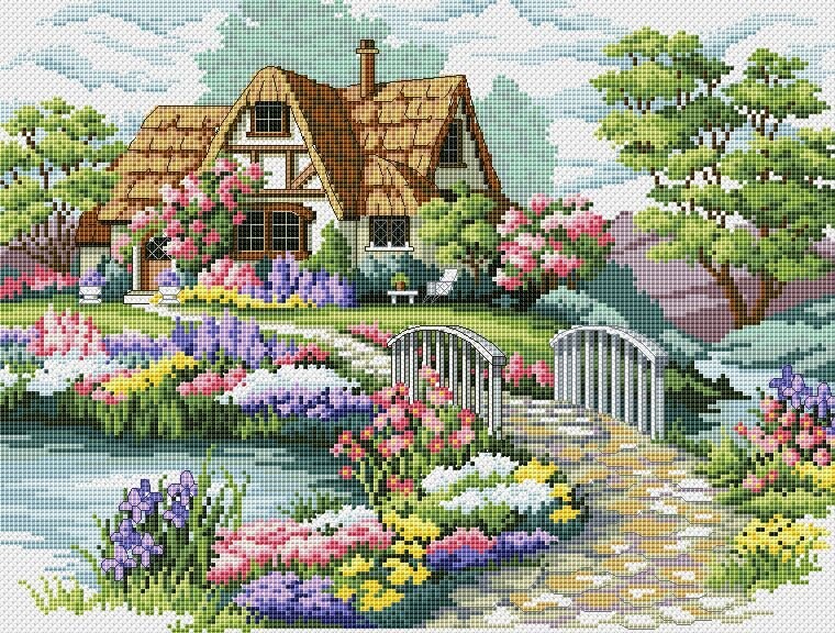 Cottage Cross Stitch Pattern Victorian Houses Cross Stitch Etsy