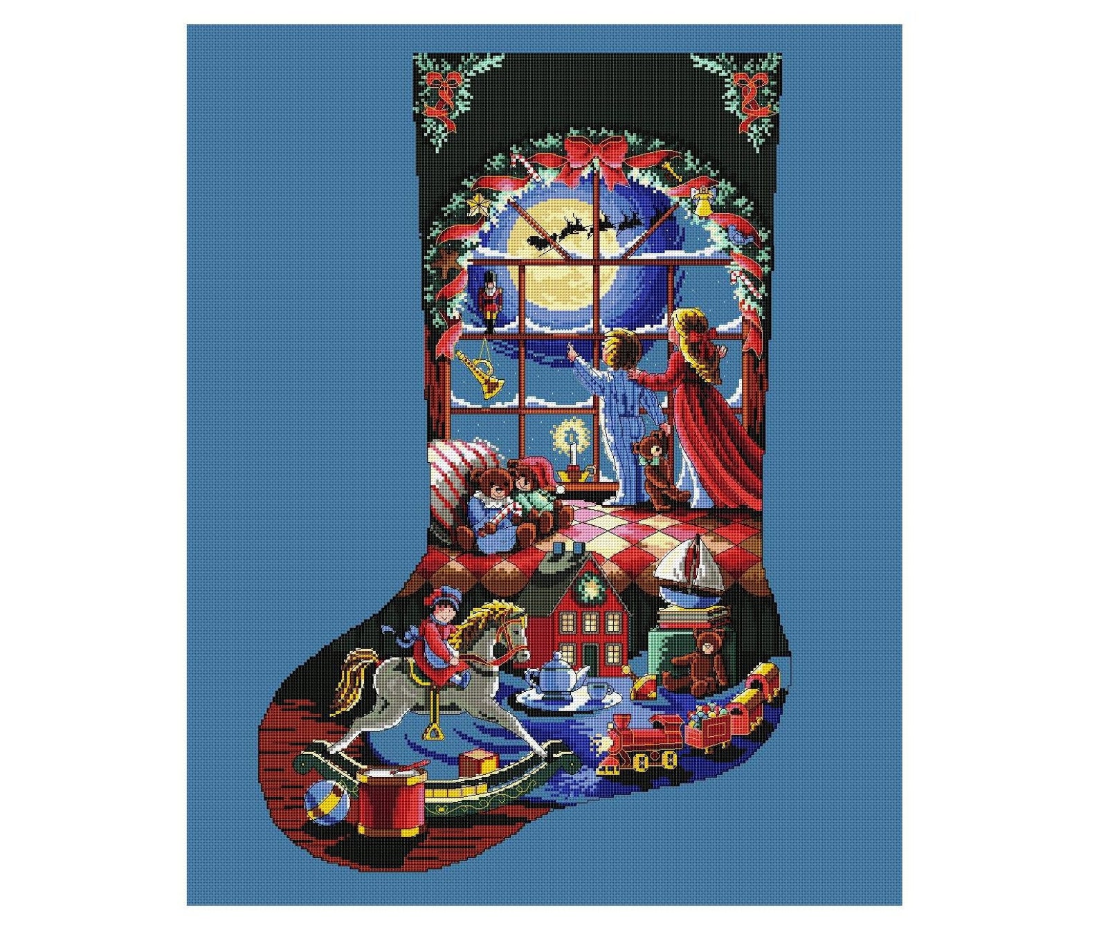 christmas-stocking-cross-stitch-pattern-victorian-stocking-etsy