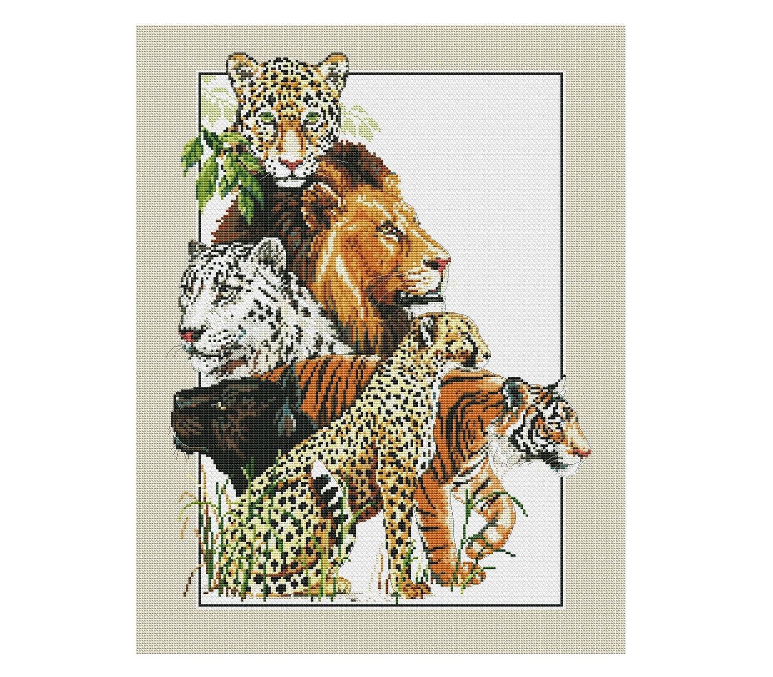 Lion Cross Stitch Pattern African Animals Cross Stitch Etsy