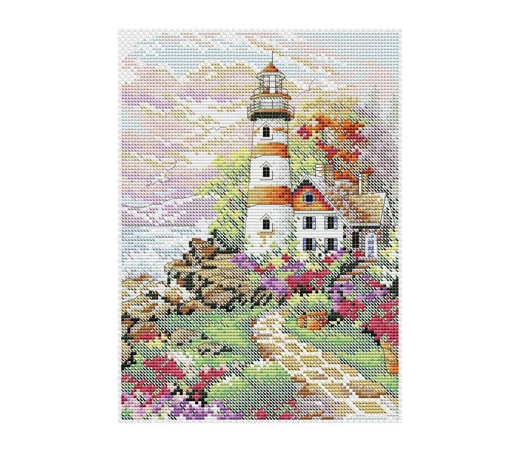 Lighthouse Cross Stitch Pattern PDF | Sea Landscape Cross Stitch ...