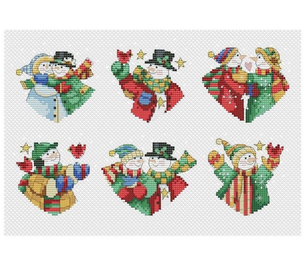 Christmas Ornament Cross Stitch Pattern | Christmas Snowman Cross ...