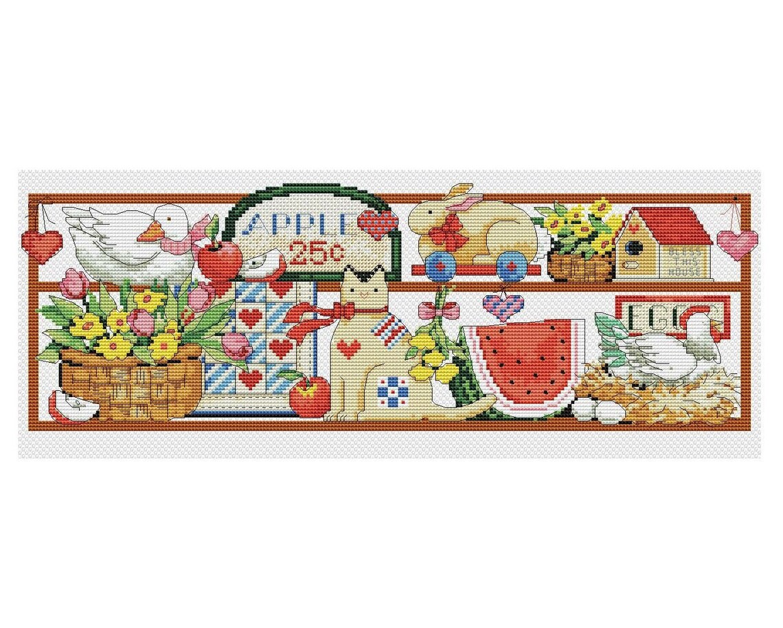 Gardening Cross Stitch Pattern PDF Garden Shelf Cross Stitch Etsy