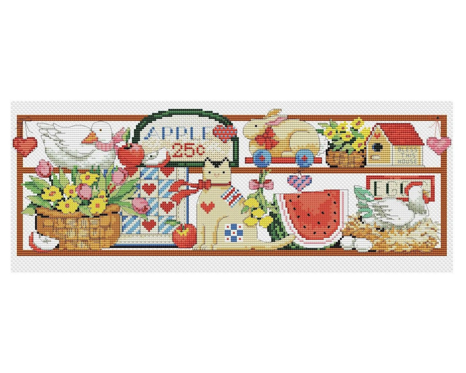 Gardening Cross Stitch Pattern PDF Garden Shelf Cross Stitch - Etsy