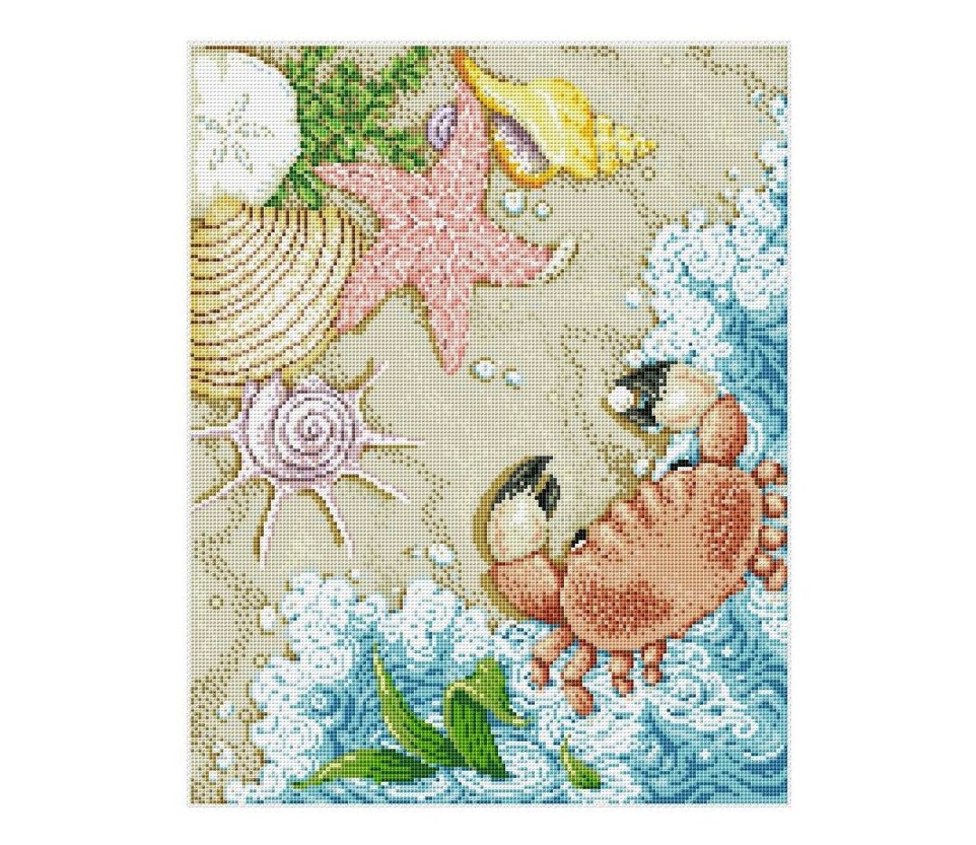 Sea Shells Cross Stitch Pattern | Sea Life Cross Stitch Pattern ...