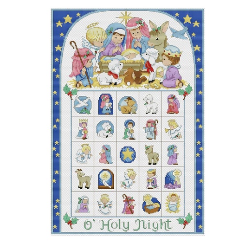 Advent Calendar Cross Stitch Pattern Modern Christmas Etsy