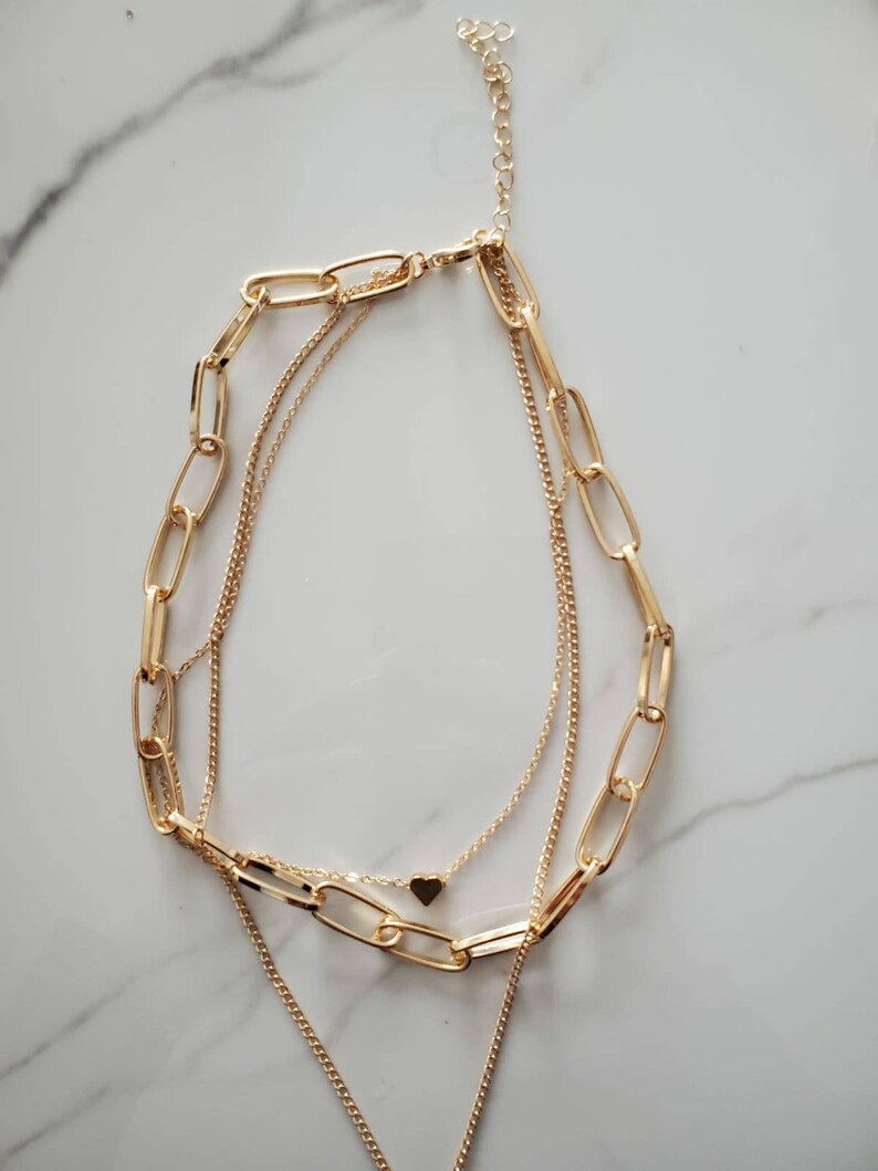 Gold layered Heart and Lock Chain